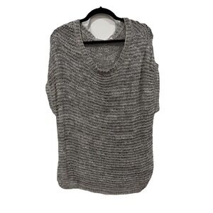 Women's Eileen Fisher Gray Wonder Stitch Knit Cap Sleeve Sweater Top Small? S?